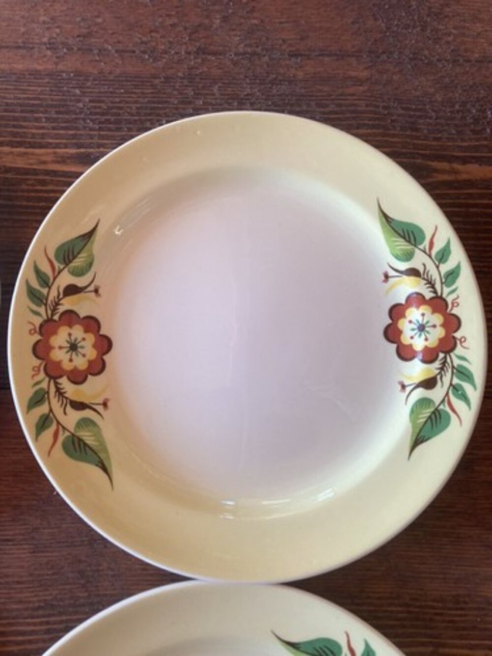 6 Plate Taylor Smith Taylor Swiss Provincial 7 1/4” Yellow Antique 1952 Plates - Picture 8 of 16